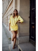 Yellow shirt dress with ruffles FG641 - Online store - Boutique